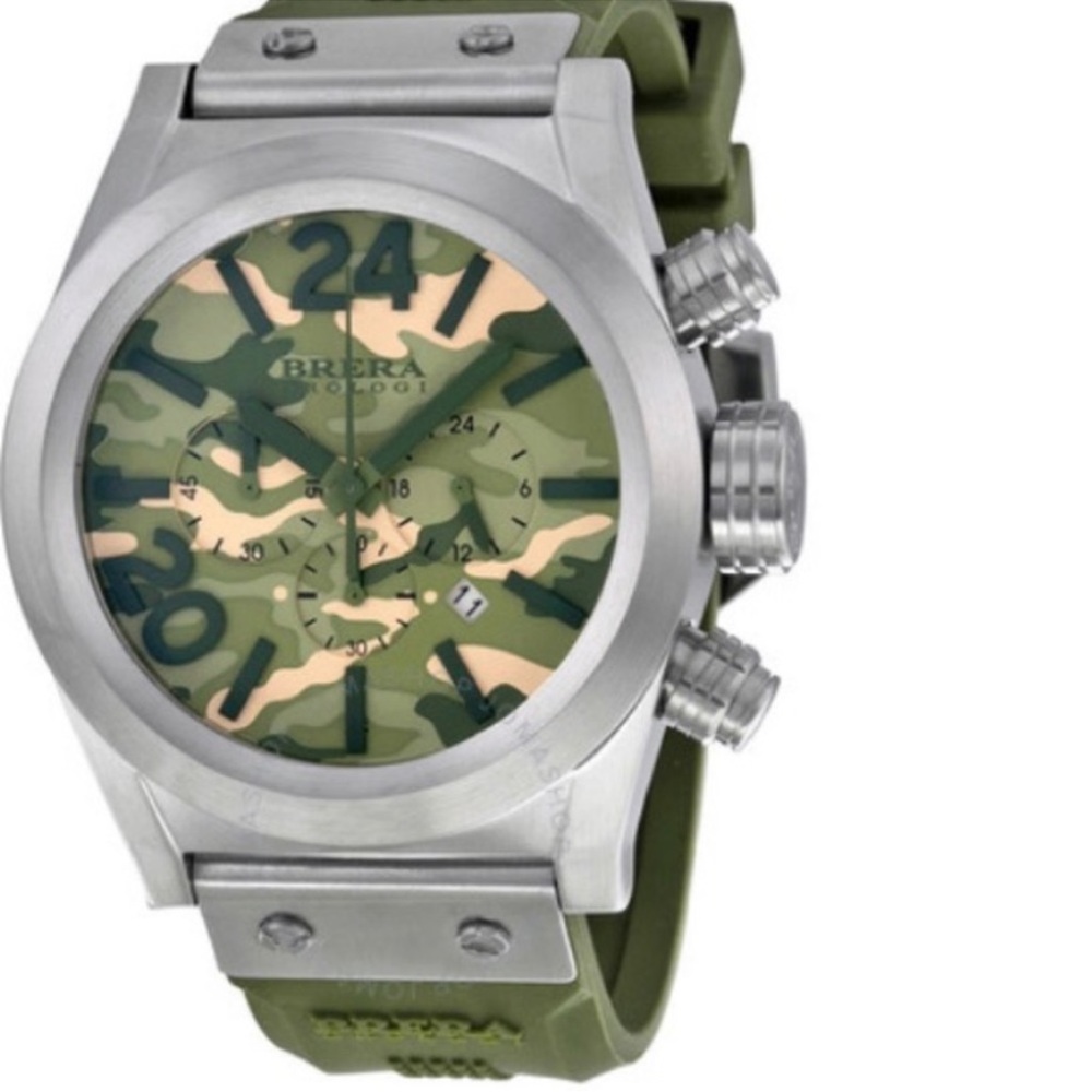 Brera Orologi Eterno Solotempo Quartz Green Camo Dial Men's Watch
